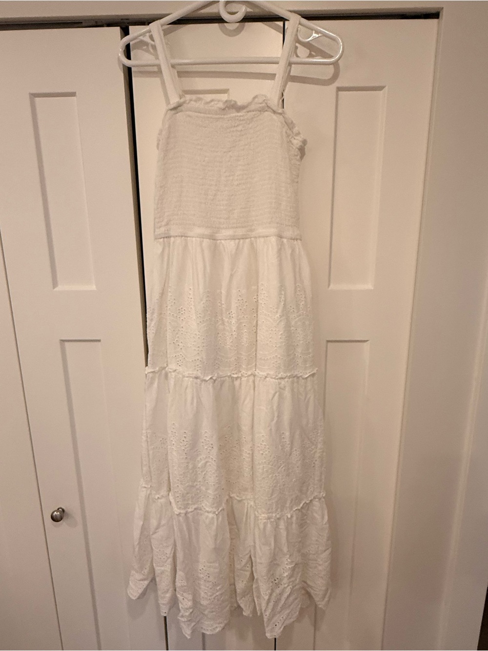 Rebellion White Eyelet Tiered Maxi Dress - Picture 2 of 14